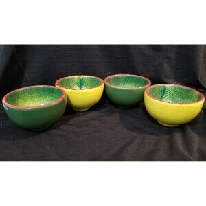 Set of Four (4) Dept 56 Condiment Bowls Holiday Christmas Hand Painted 3-1/8"dia